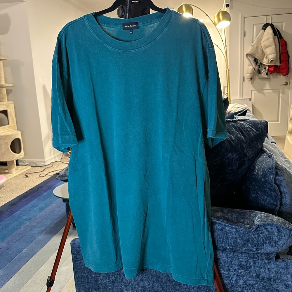 Richer Poorer Distressed Short Sleeve T-Shirt in Teal Green